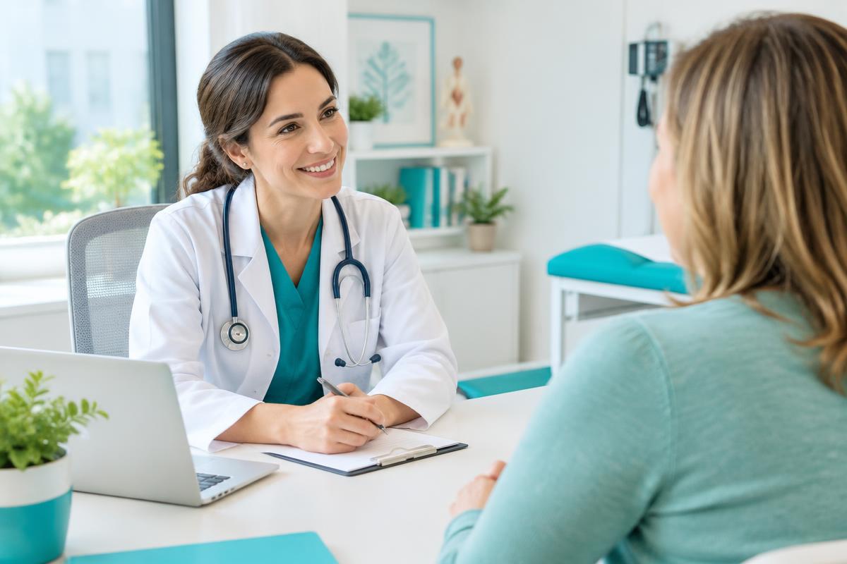 Consulta médica en un consultorio moderno